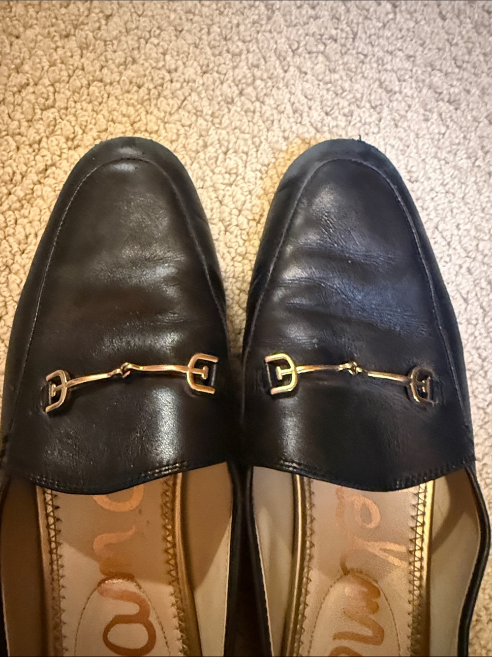 Sam Edelman Black Leather Slip-On Bit Loafers - Picture 2 of 7